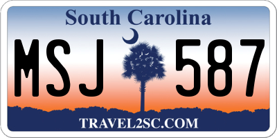 SC license plate MSJ587