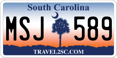 SC license plate MSJ589