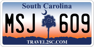 SC license plate MSJ609