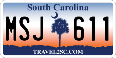 SC license plate MSJ611