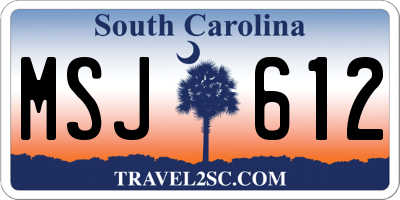 SC license plate MSJ612