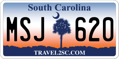 SC license plate MSJ620