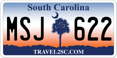 SC license plate MSJ622