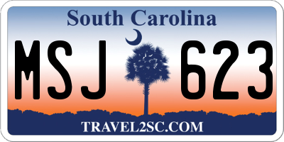 SC license plate MSJ623