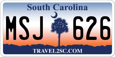 SC license plate MSJ626