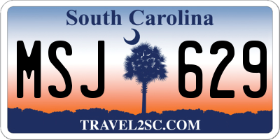 SC license plate MSJ629