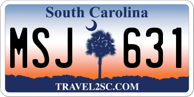 SC license plate MSJ631