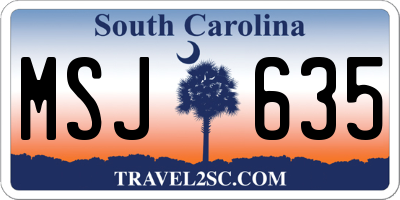 SC license plate MSJ635