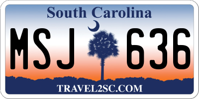 SC license plate MSJ636