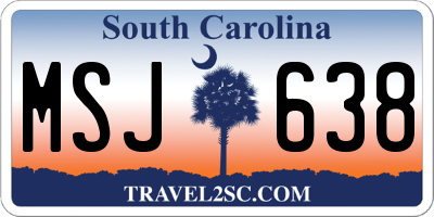 SC license plate MSJ638