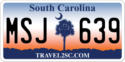 SC license plate MSJ639