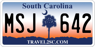 SC license plate MSJ642
