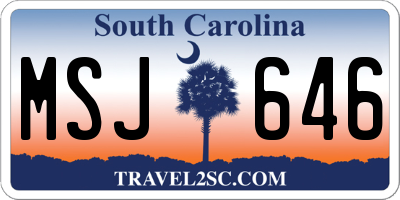 SC license plate MSJ646