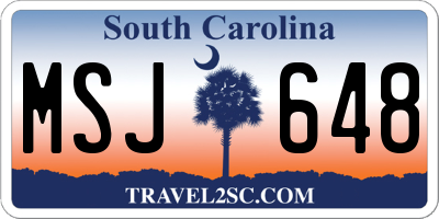 SC license plate MSJ648