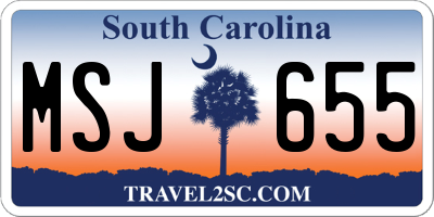 SC license plate MSJ655