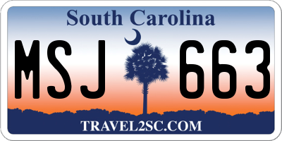 SC license plate MSJ663