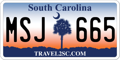 SC license plate MSJ665