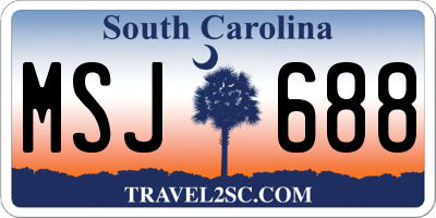 SC license plate MSJ688