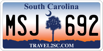 SC license plate MSJ692
