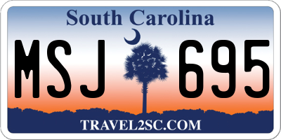 SC license plate MSJ695