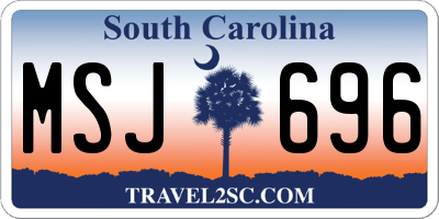 SC license plate MSJ696
