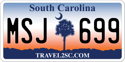 SC license plate MSJ699