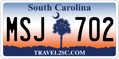 SC license plate MSJ702