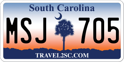 SC license plate MSJ705