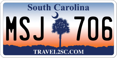 SC license plate MSJ706