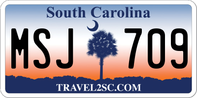 SC license plate MSJ709