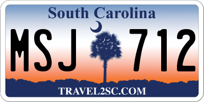 SC license plate MSJ712