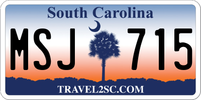 SC license plate MSJ715