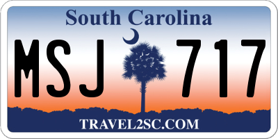 SC license plate MSJ717