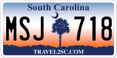 SC license plate MSJ718