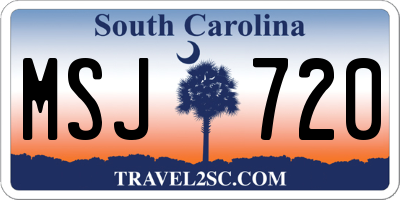 SC license plate MSJ720