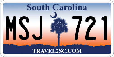 SC license plate MSJ721