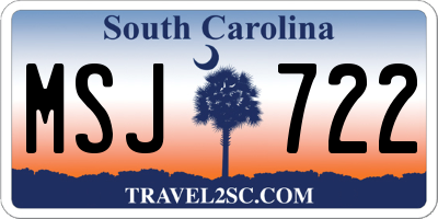 SC license plate MSJ722