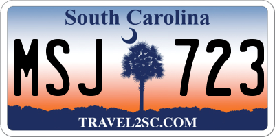 SC license plate MSJ723