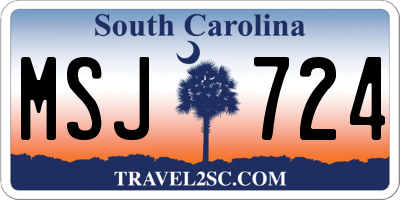 SC license plate MSJ724