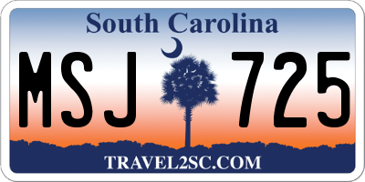SC license plate MSJ725