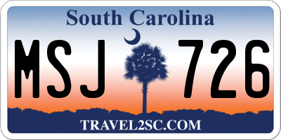 SC license plate MSJ726