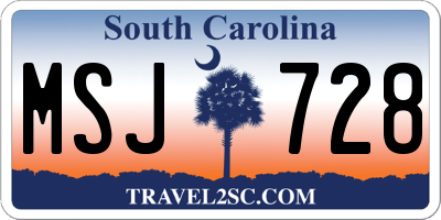 SC license plate MSJ728