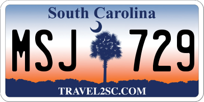 SC license plate MSJ729