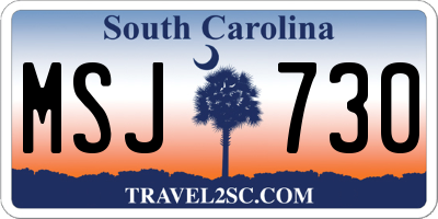SC license plate MSJ730