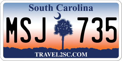 SC license plate MSJ735