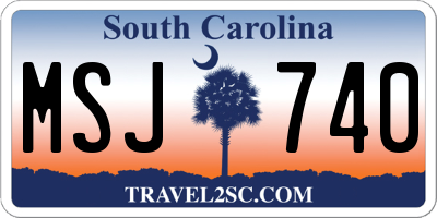 SC license plate MSJ740
