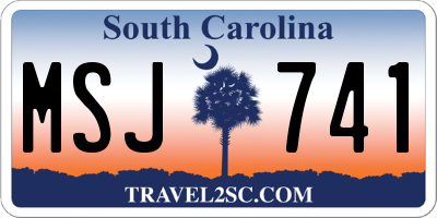 SC license plate MSJ741