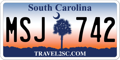 SC license plate MSJ742