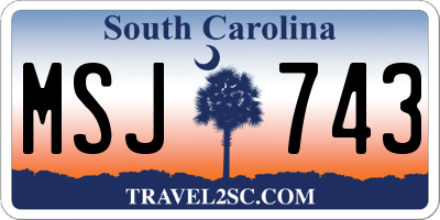 SC license plate MSJ743