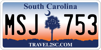 SC license plate MSJ753